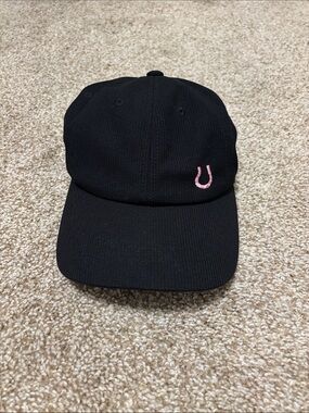 Black Women's Baseball Cap with Pink Embroidery